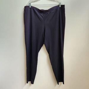 Eileen Fisher Washable Stretch Crepe Slim Leg Ankle Pants Womens Size XXL Black